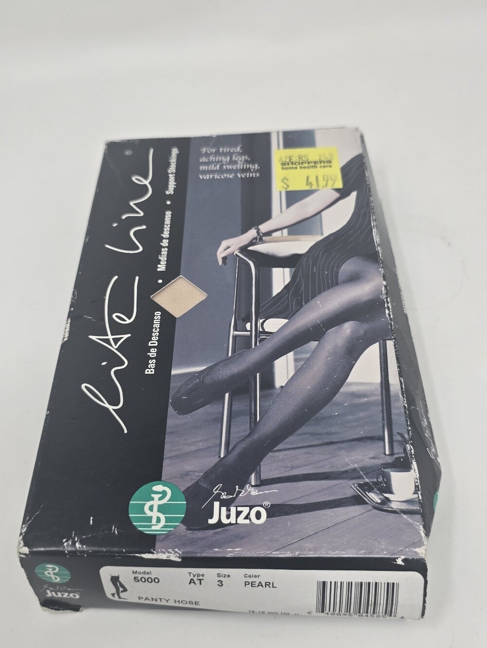 Juzo Lite Line Pantyhose Pearl Made in Italy Vintage 90s Y2K AT Size 3 12-16mmHG